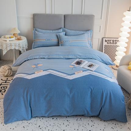 91家纺网 家纺一手货源 找家纺 （总）青竹苑 2022新款全棉磨毛印花四件套