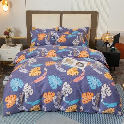 91家纺网 家纺一手货源 找家纺 （总）青竹苑 2022新款全棉磨毛印花四件套