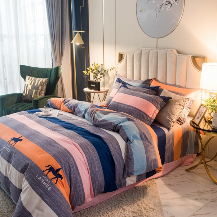 91家纺网 家纺一手货源 找家纺 青竹苑 2022新款全棉磨毛印花四件套 绅士品格