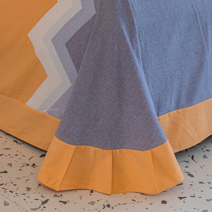 91家纺网 家纺一手货源 找家纺 青竹苑 2022新款全棉磨毛印花四件套 新潮-黄