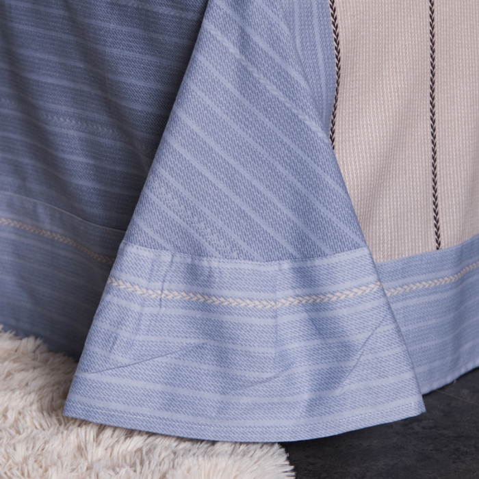 91家纺网 家纺一手货源 找家纺 青竹苑 2022新款全棉磨毛印花四件套 轩尼诗-蓝