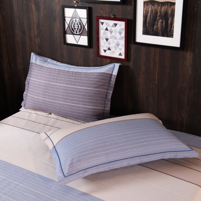 91家纺网 家纺一手货源 找家纺 青竹苑 2022新款全棉磨毛印花四件套 轩尼诗-蓝