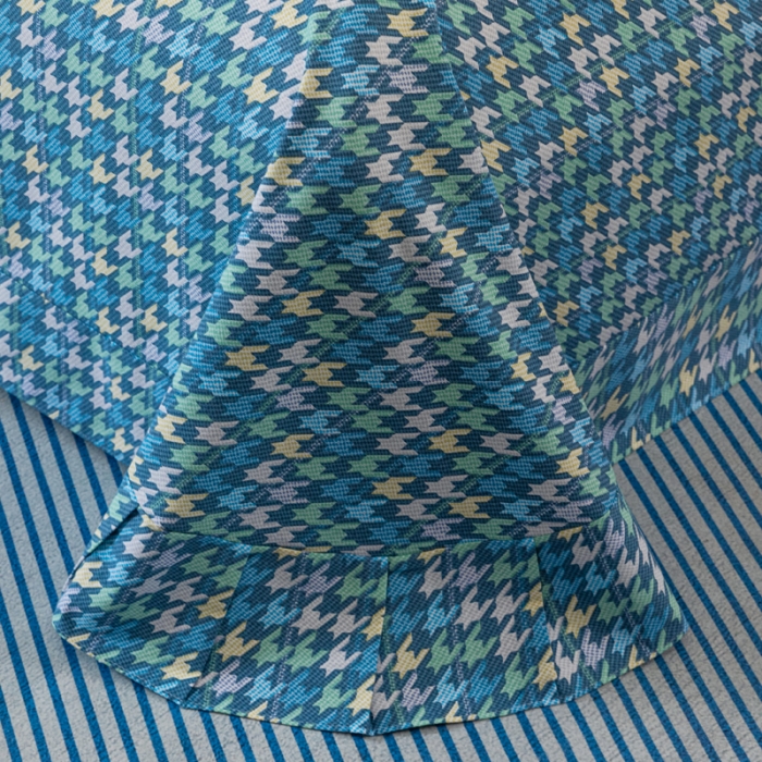 91家纺网 家纺一手货源 找家纺 青竹苑 2022新款全棉磨毛印花四件套 夜曲-蓝