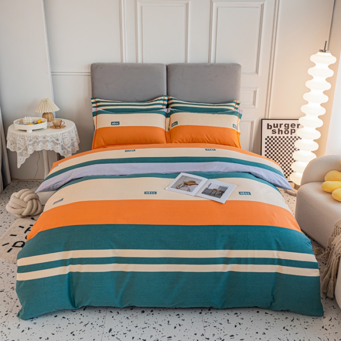 91家纺网 家纺一手货源 找家纺 青竹苑 2022新款全棉磨毛印花四件套 依恋-绿