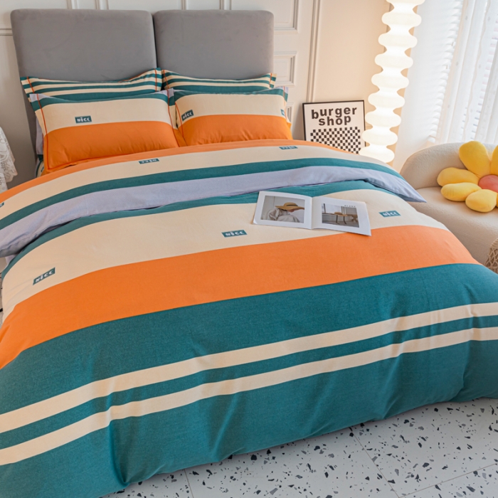 91家纺网 家纺一手货源 找家纺 青竹苑 2022新款全棉磨毛印花四件套 依恋-绿