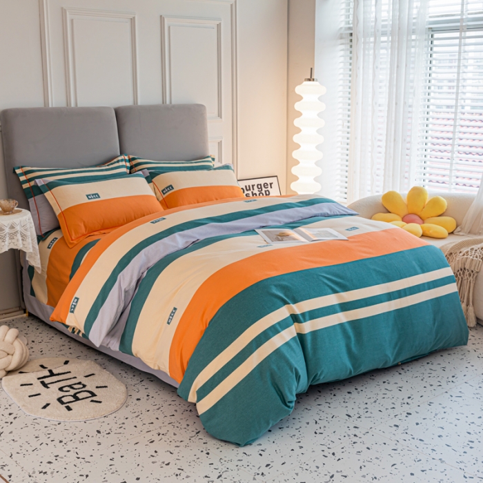 91家纺网 家纺一手货源 找家纺 青竹苑 2022新款全棉磨毛印花四件套 依恋-绿