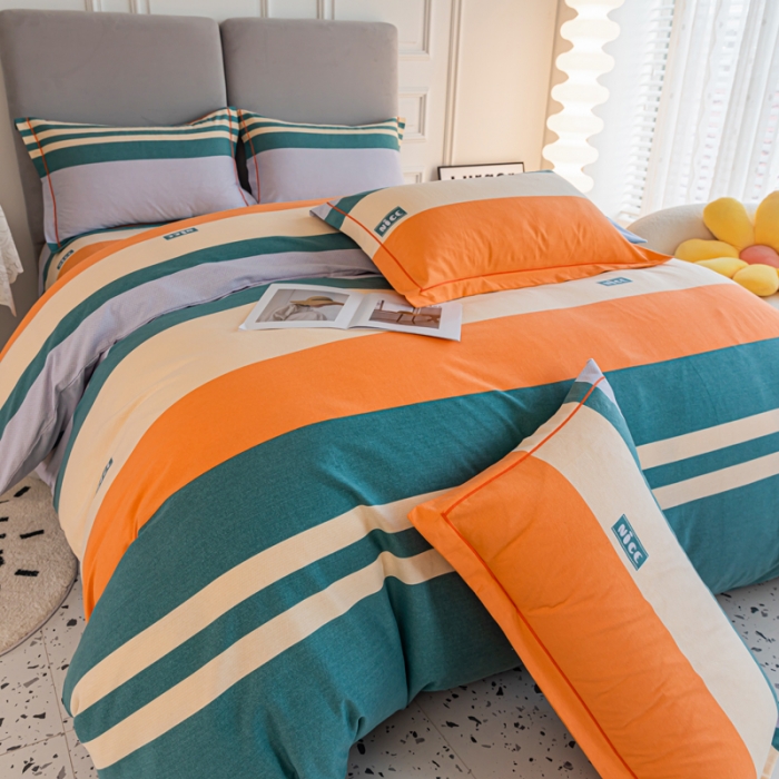 91家纺网 家纺一手货源 找家纺 青竹苑 2022新款全棉磨毛印花四件套 依恋-绿