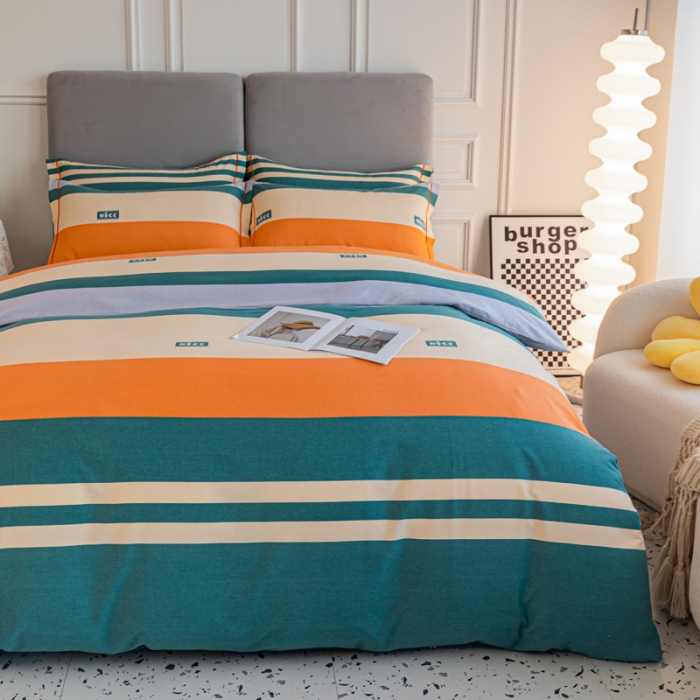 91家纺网 家纺一手货源 找家纺 青竹苑 2022新款全棉磨毛印花四件套 依恋-绿