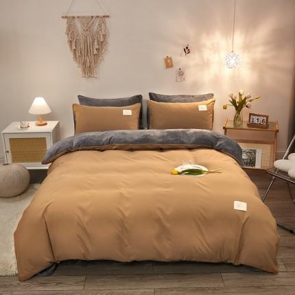 91家纺网 家纺一手货源 找家纺 （总）啊雅 2025新款水洗棉+牛奶绒三件套四件套