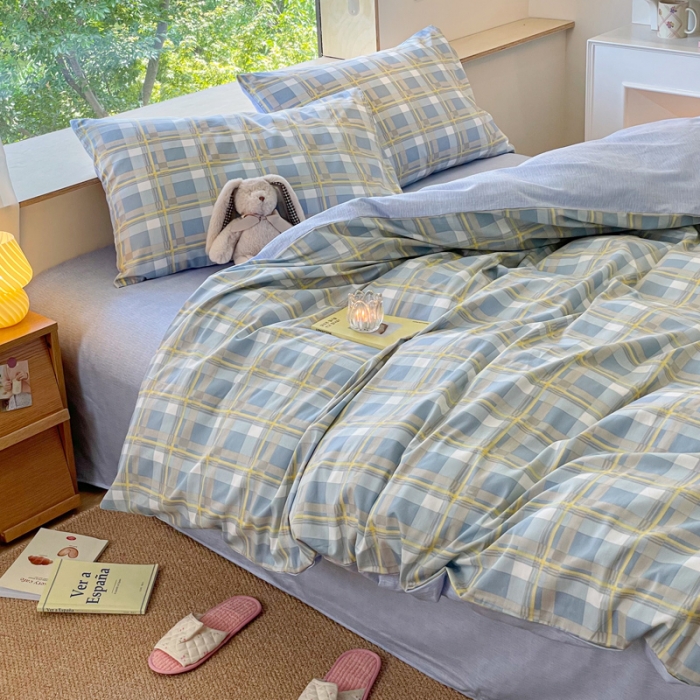 91家纺网 家纺一手货源 找家纺 芊寻家居   2024新款全棉13372印花四件套 莱卡