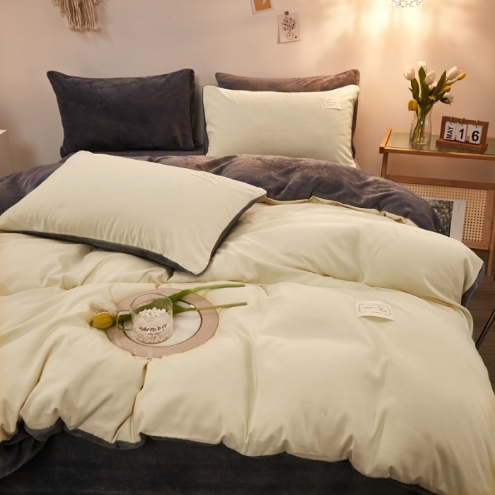 91家纺网 家纺一手货源 找家纺 （总）啊雅 2025新款水洗棉+牛奶绒三件套四件套