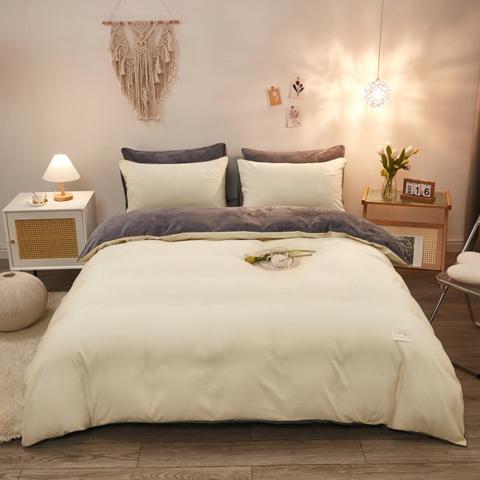 91家纺网 家纺一手货源 找家纺 （总）啊雅 2025新款水洗棉+牛奶绒三件套四件套