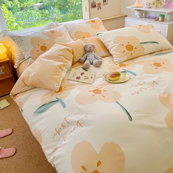 91家纺网 家纺一手货源 找家纺 芊寻家居   2024新款全棉13372印花四件套 小幸运