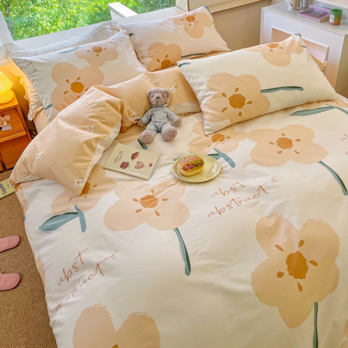 91家纺网 家纺一手货源 找家纺 芊寻家居   2024新款全棉13372印花四件套 小幸运