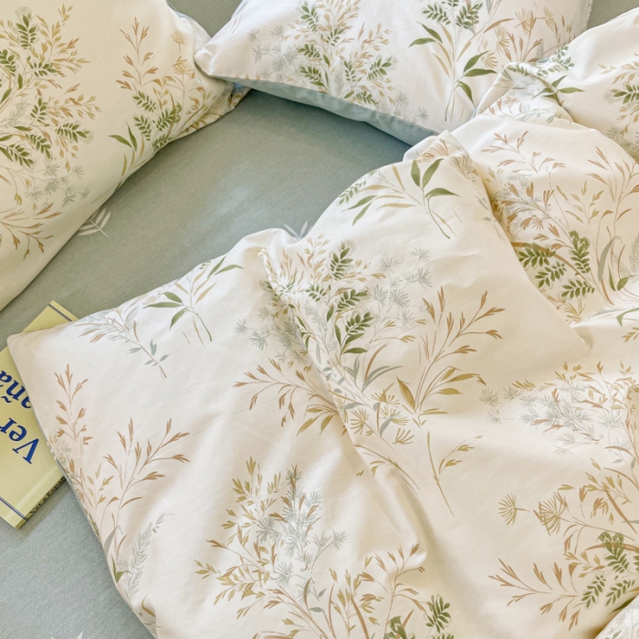 91家纺网 家纺一手货源 找家纺 芊寻家居   2024新款全棉13372印花四件套 仙草