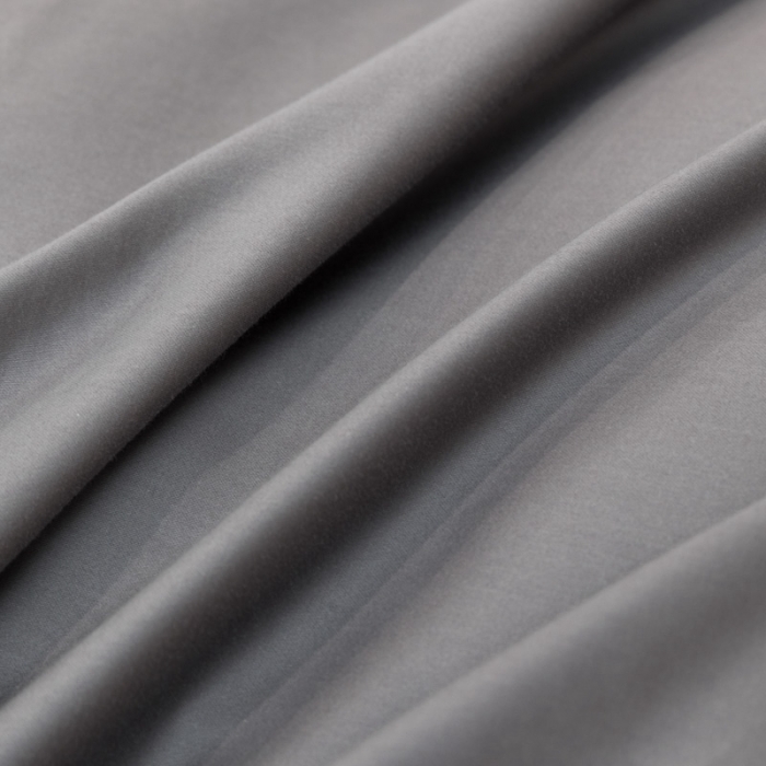 91家纺网 家纺一手货源 找家纺 高级感简约60s贡缎长绒棉纯色双拼床上四件套全棉被套雅士灰