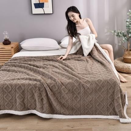 91家纺网 家纺一手货源 找家纺 爱她美 2022新款舒棉绒塔芙绒毯子盖毯毛毯子 棕色