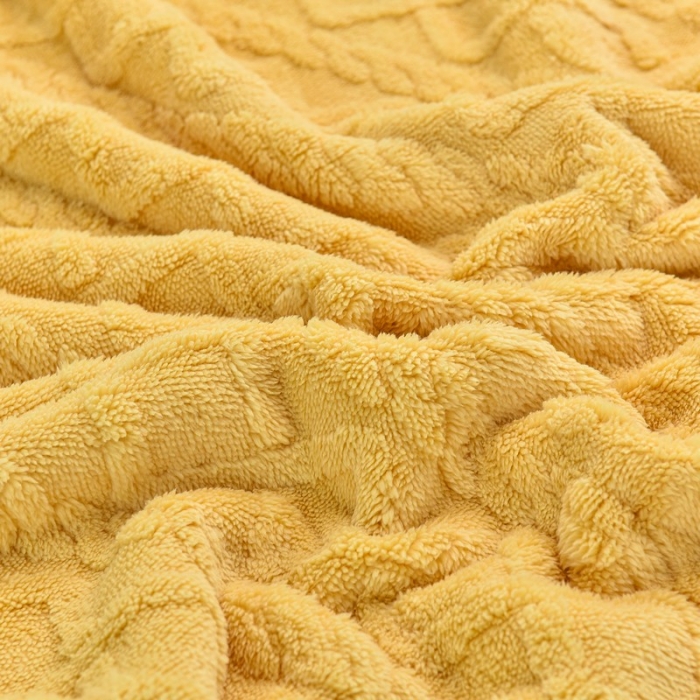 91家纺网 家纺一手货源 找家纺 爱她美 2022新款舒棉绒塔芙绒毯子盖毯毛毯子 柠檬黄