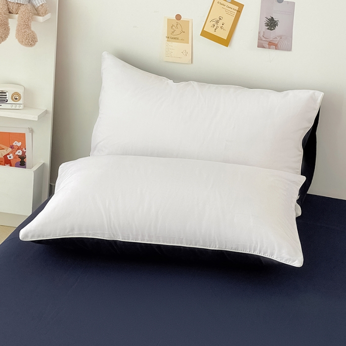 91家纺网 家纺一手货源 找家纺 蓝淋家纺 2022新款纯色双拼四件套 米白深蓝