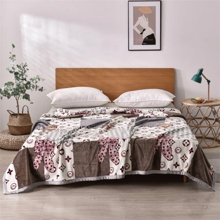 91家纺网 家纺一手货源 找家纺 爱她美家纺 2022新款300g金貂绒毛毯 蝴蝶结