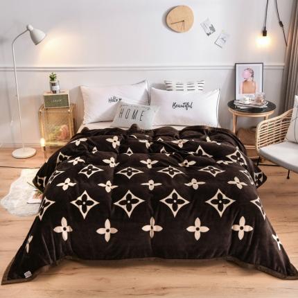 91家纺网 家纺一手货源 找家纺 爱她美家纺 2022新款300g金貂绒毛毯 几何图