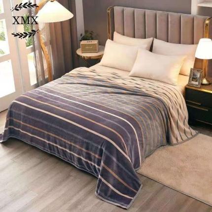 91家纺网 家纺一手货源 找家纺 爱她美家纺 2022新款300g金貂绒毛毯 渐变条纹