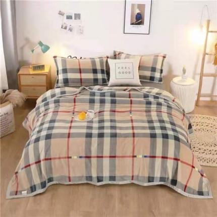 91家纺网 家纺一手货源 找家纺 爱她美家纺 2022新款300g金貂绒毛毯 经典格子