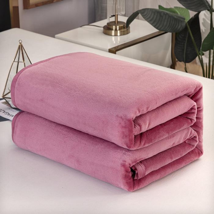 91家纺网 家纺一手货源 找家纺 总 赋雅 270克云貂绒毛毯双面绒床单法莱绒珊瑚绒毯 深紫