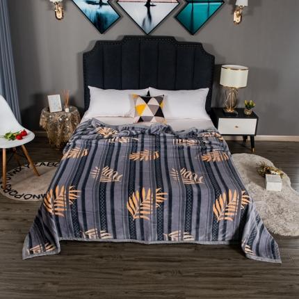 91家纺网 家纺一手货源 找家纺 爱她美家纺 2022新款300g金貂绒毛毯 树叶