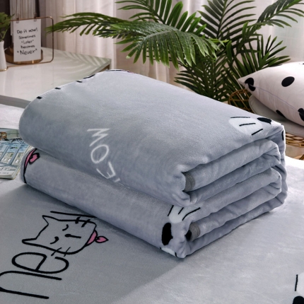 赋雅家纺 双面绒毯子超柔加厚云貂绒毛毯法莱绒毛毯 床单盖毯