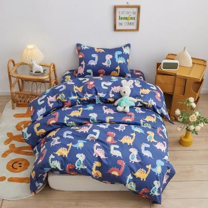 91家纺网 家纺一手货源 找家纺 ds生活馆 儿童60支贡缎长绒棉单被套（定制） 恐龙战队-蓝