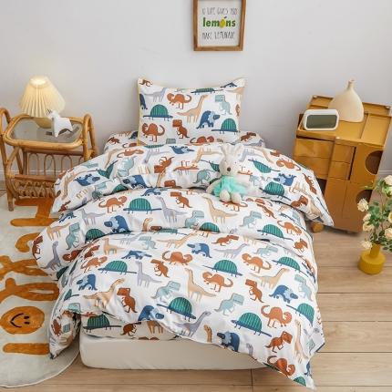 91家纺网 家纺一手货源 找家纺 ds生活馆 儿童60支贡缎长绒棉单被套（定制） 恐龙战队-米