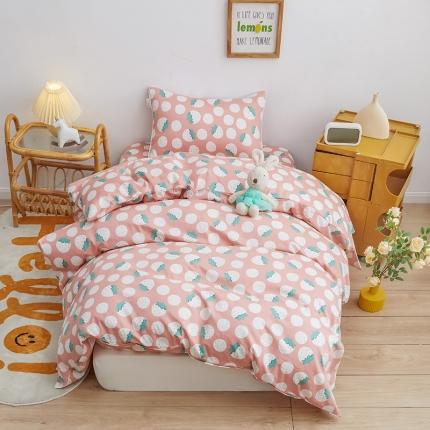 ds生活馆 2025新款儿童60支贡缎长绒棉单被套（定制） 草莓乐园