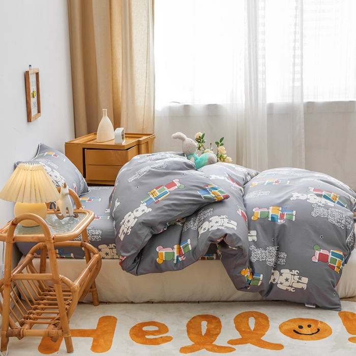 91家纺网 家纺一手货源 找家纺 ds生活馆 2025新款儿童60支贡缎长绒棉单被套（定制） 潮酷公仔