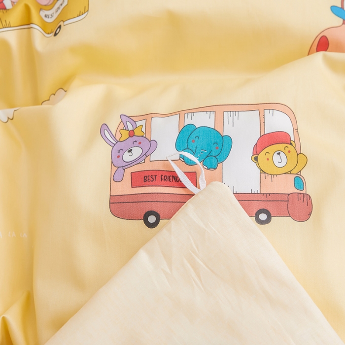 91家纺网 家纺一手货源 找家纺 ds生活馆 2025新款儿童60支贡缎长绒棉单被套（定制） 动物巴士