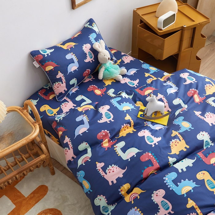 91家纺网 家纺一手货源 找家纺 ds生活馆 儿童60支贡缎长绒棉单被套（定制） 恐龙战队-蓝