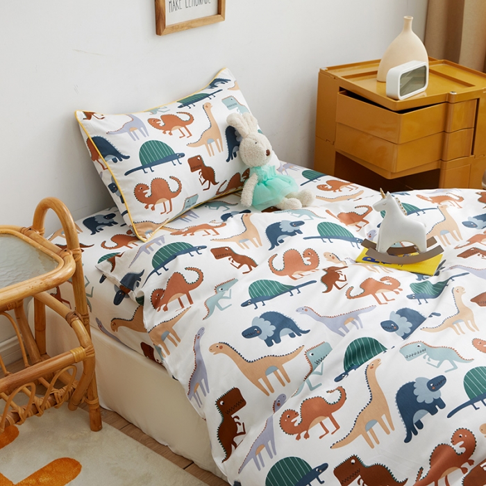 91家纺网 家纺一手货源 找家纺 ds生活馆 儿童60支贡缎长绒棉单被套（定制） 恐龙战队-米