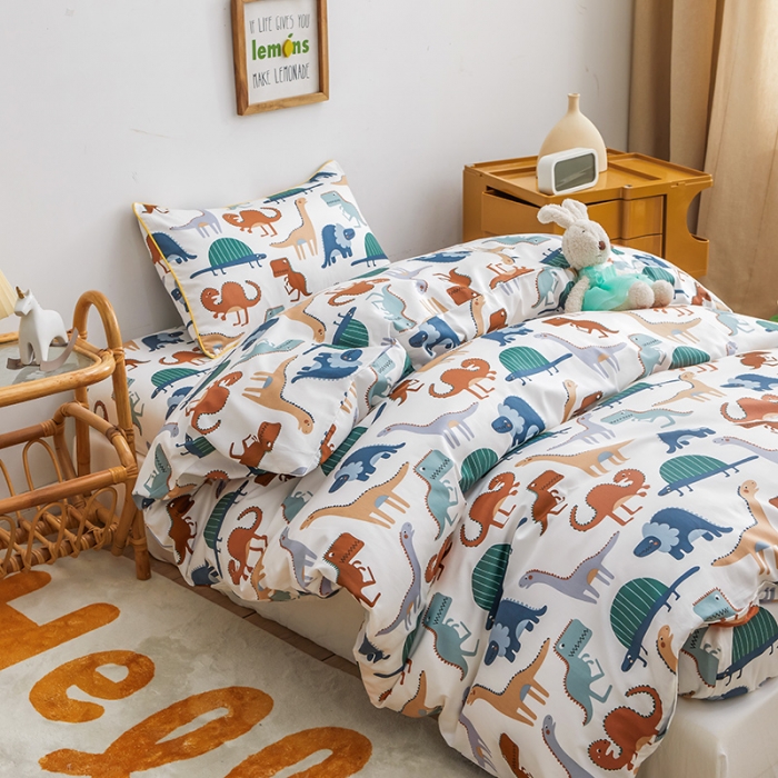 91家纺网 家纺一手货源 找家纺 ds生活馆 儿童60支贡缎长绒棉单被套（定制） 恐龙战队-米