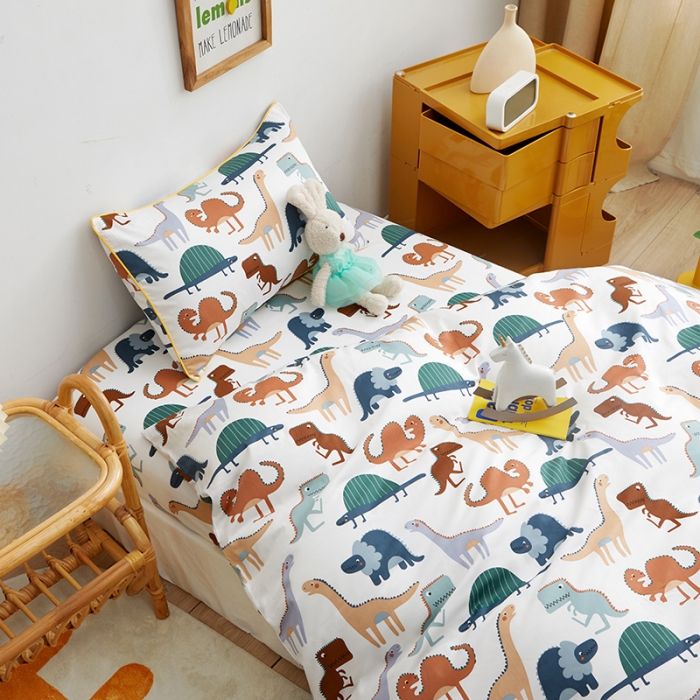 91家纺网 家纺一手货源 找家纺 ds生活馆 儿童60支贡缎长绒棉单被套（定制） 恐龙战队-米