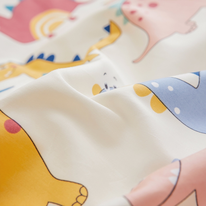 91家纺网 家纺一手货源 找家纺 ds生活馆 2025新款儿童60支贡缎长绒棉单被套（定制） 快乐恐龙