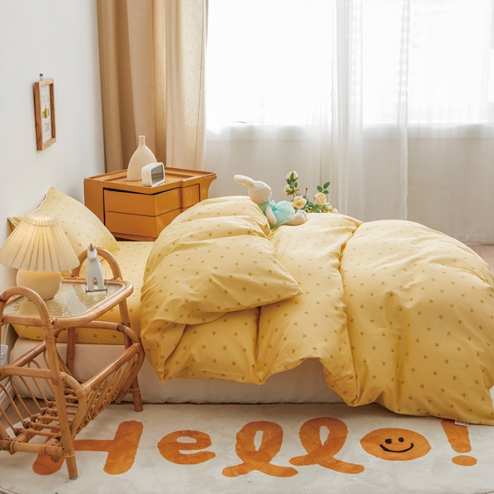 91家纺网 家纺一手货源 找家纺 ds生活馆 2025新款儿童60支贡缎长绒棉单被套（定制） 满天星