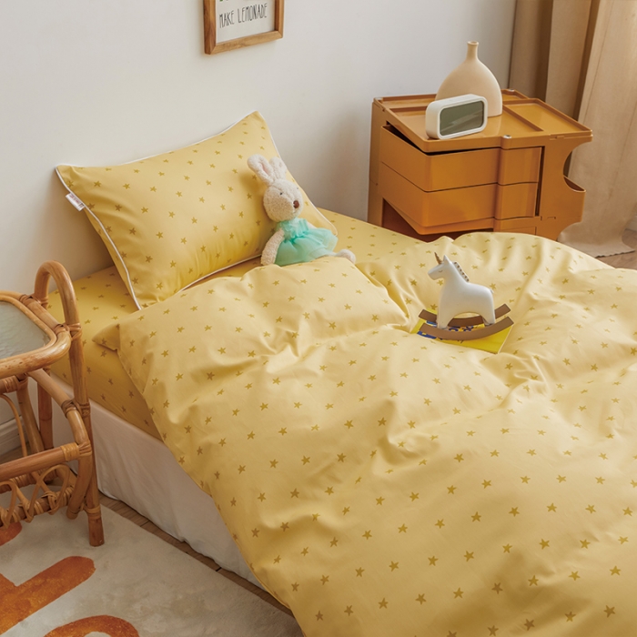 91家纺网 家纺一手货源 找家纺 ds生活馆 2025新款儿童60支贡缎长绒棉单被套（定制） 满天星