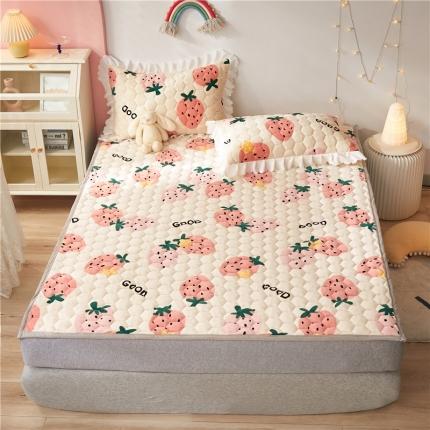 91家纺网 家纺一手货源 找家纺 （总）舒居 2022新款200g高克重直角宽边牛奶绒床笠床垫