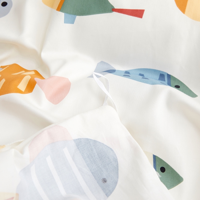 91家纺网 家纺一手货源 找家纺 ds生活馆 2025新款儿童60支贡缎长绒棉单被套（定制） 锦鲤