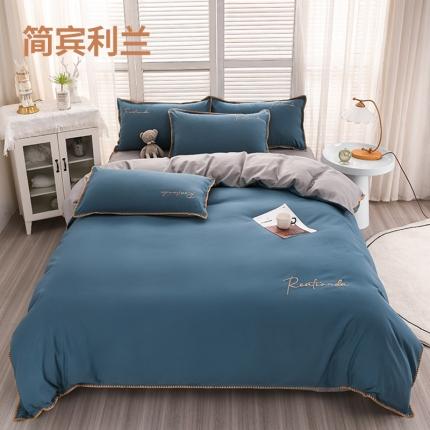 91家纺网 家纺一手货源 找家纺 （总）金麦 2022新款秋冬磨毛四件套-简系列