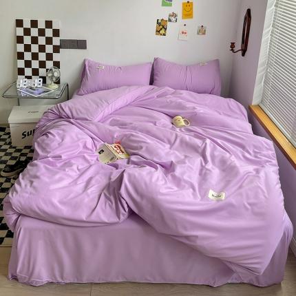 91家纺网 家纺一手货源 找家纺 （总）秋艳家纺 2023新款纯色日系磨毛四件套直播