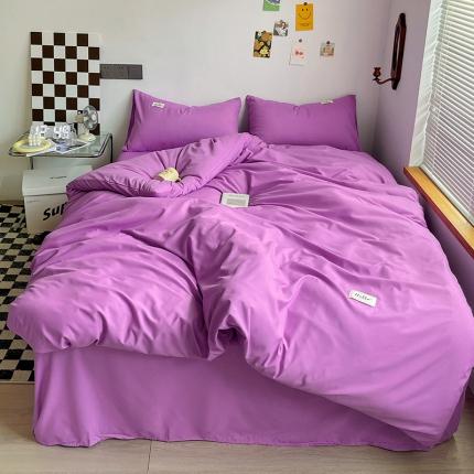 91家纺网 家纺一手货源 找家纺 （总）秋艳家纺 2023新款纯色日系磨毛四件套直播