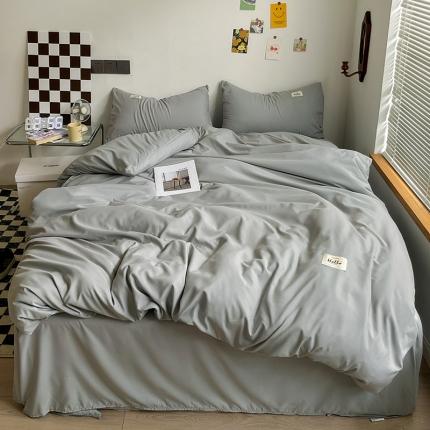 91家纺网 家纺一手货源 找家纺 （总）秋艳家纺 2023新款纯色日系磨毛四件套直播