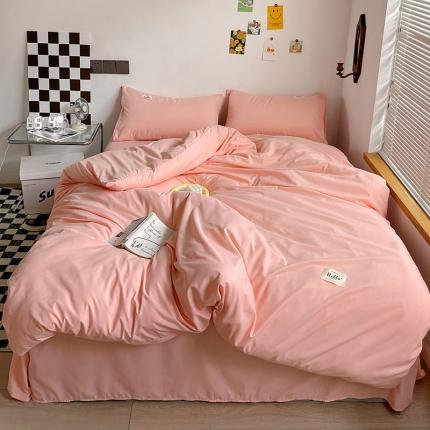 91家纺网 家纺一手货源 找家纺 （总）秋艳家纺 2023新款纯色日系磨毛四件套直播