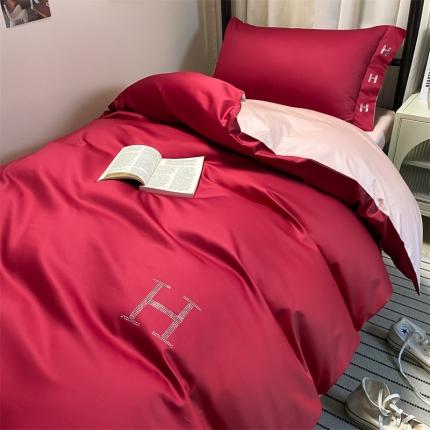 91家纺网 家纺一手货源 找家纺 总 798家纺 2022新款长绒棉贡缎学生宿舍三件套